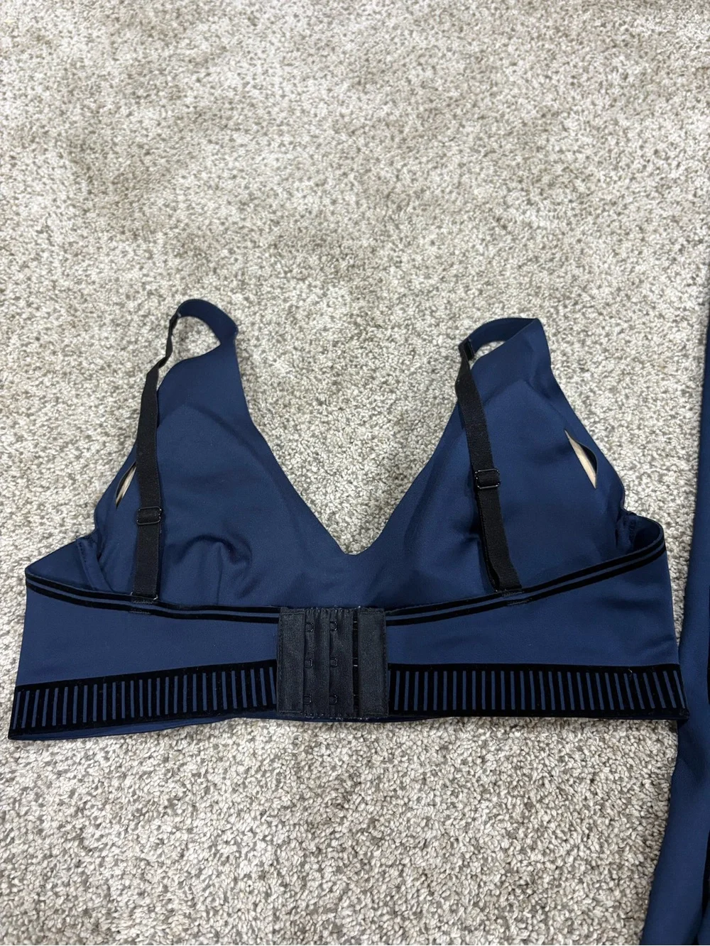 ALO Yoga Navy Rib-Band Bralette and Leggings Set